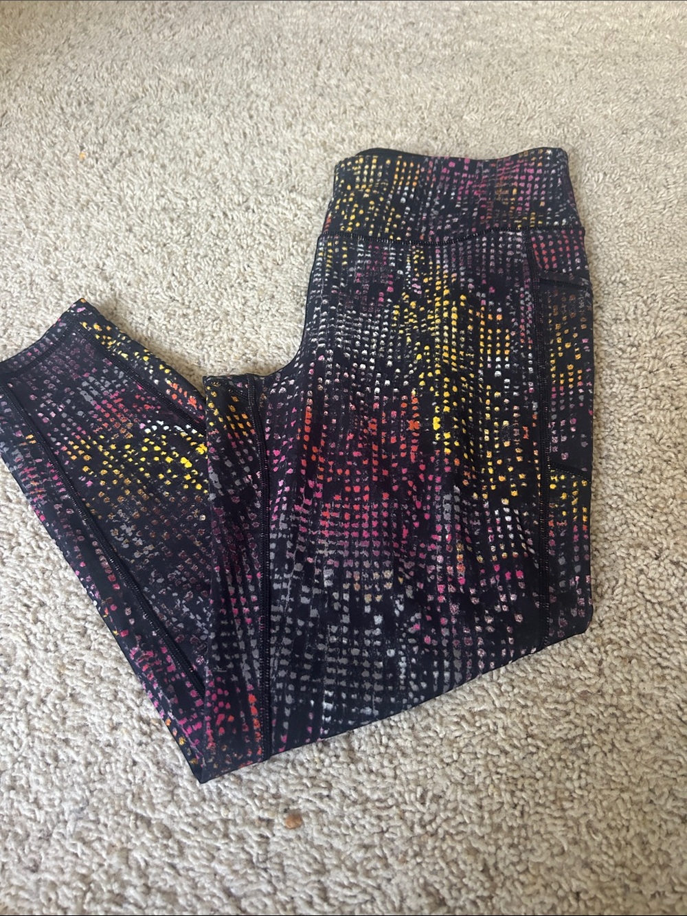 DKNY Sport Black Multicolor Active Leggings